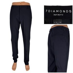 7 Diamonds Infinity Chino Pants Men 34 x 34 Black Golf Tapered Performance EUC